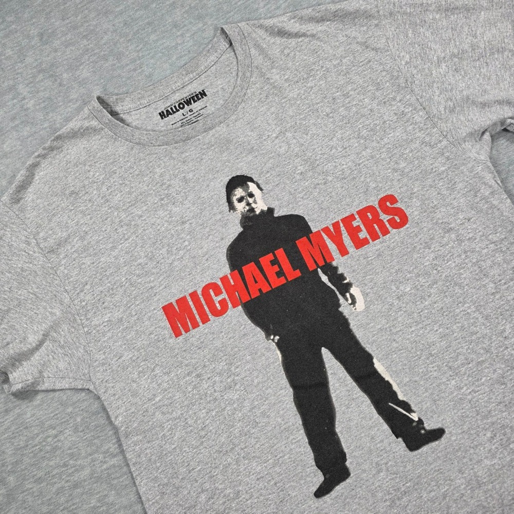 John Carpenter Halloween Michael Myers Graphic T-Shirt Mens Large Gray Horror